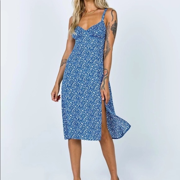 Princess Polly Georgia midi dress navy nwt size 4 - Picture 1 of 12